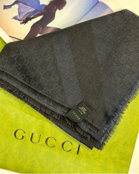 Šála dámská Gucci tmavě šedá pléd